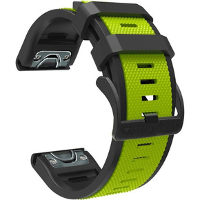 Силіконовий ремінець для Garmin Fenix 5X/6X/7X, Lime / Black