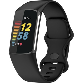 Силіконовий  ремінець Softband для годинника  Fitbit Charge 5 - Black