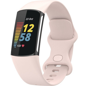 Силіконовий  ремінець Softband для годинника  Fitbit Charge 5 - Light Pink