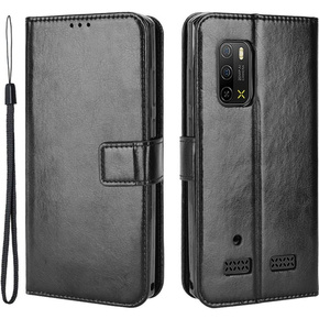 Футляр з клапаном для Ulefone Armor X10 / X10 Pro, Crazy Horse Wallet, чорний