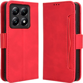 Футляр з клапаном для Xiaomi 14T Pro, Card Slot, червоний