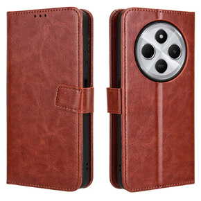 Футляр з клапаном для Xiaomi Redmi 14C, Crazy Horse Wallet, коричневий