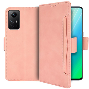 Футляр з клапаном для Xiaomi Redmi Note 12S, Card Slot, рожевий