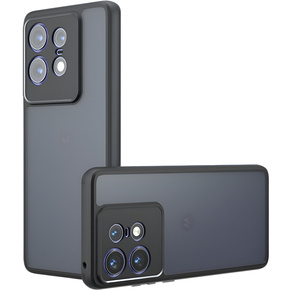 Чохол для Motorola Edge 50 Pro 5G, Fusion Hybrid, із захистом камери, прозорий / чорний
