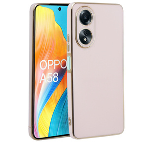 Чохол для Oppo A58 4G, Glamour CamShield, рожевий rose gold