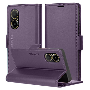 Чохол для Realme C67 4G, ERBORD Glossy Litchi, гаманець з клапаном, фіолетовий