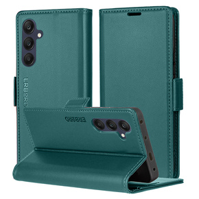 Чохол для Samsung Galaxy S23 FE, ERBORD Glossy Litchi, гаманець з клапаном, зелений