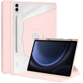 Чохол для Samsung Galaxy Tab S9 FE+ Plus, з місцем для стилуса, що обертається на 360°, рожевий