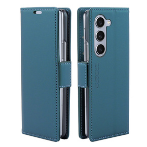 Чохол для Samsung Galaxy Z Fold 5 5G, ERBORD Glossy Litchi, гаманець з клапаном, зелений