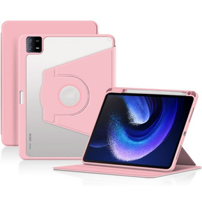 Чохол для Xiaomi Pad 6, з місцем для стилуса, що обертається на 360°, рожевий