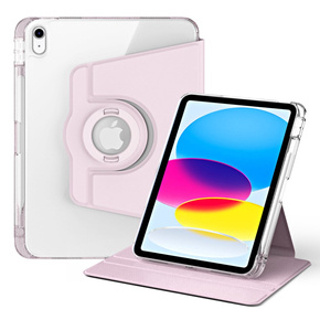 Чохол для iPad 10.9 2022 10 Gen, з місцем для стилуса, що обертається на 360°, рожевий