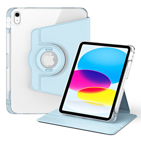 Чохол для iPad 10.9 2022 10 Gen, з місцем для стилуса, що обертається на 360°, світло-блакитний