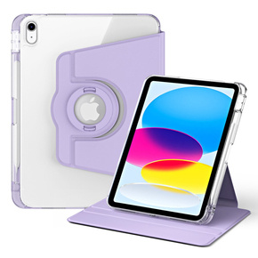 Чохол для iPad 10.9 2022 10 Gen, з місцем для стилуса, що обертається на 360°, фіолетовий