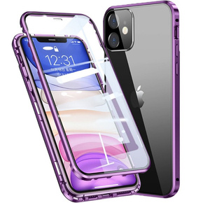 Чохол для iPhone 11, Magnetic Dual Glass, фіолетовий
