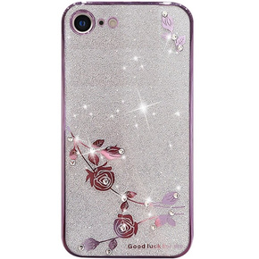 Чохол для iPhone SE 2022 / SE 2020 / 8 / 7, Glitter Flower, фіолетовий