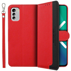 Чохол-книжка для Nokia G60 5G, KHAZNEH RFID Case, Dual Color, червоний