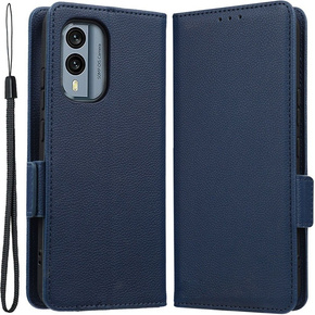 Чохол-книжка для Nokia X30 5G, Wallet Litchi Magnet Case, темно-синій 