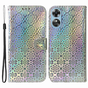 Чохол-книжка для Oppo A17, Wallet mandala, сірий