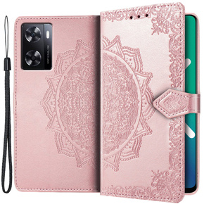 Чохол-книжка для Oppo A57s, Mandala, рожевий rose gold