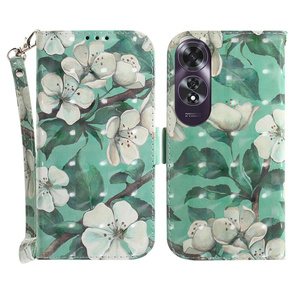 Чохол-книжка для Oppo A60, Wallet, Flowers білий