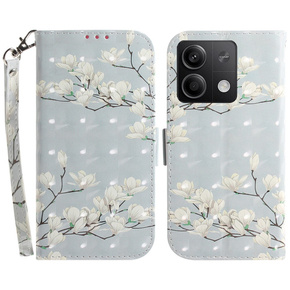Чохол-книжка для Xiaomi Redmi Note 13 5G, Wallet, Magnolia Flowers сірий