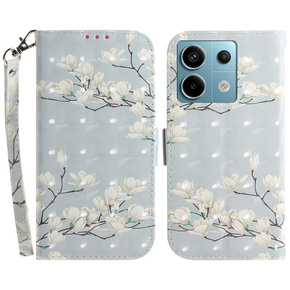 Чохол-книжка для Xiaomi Redmi Note 13 Pro 5G, Wallet, Magnolia Flowers сірий