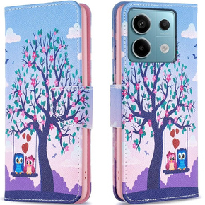 Чохол-книжка для Xiaomi Redmi Note 13 Pro 5G, Wallet, Owls & Tree