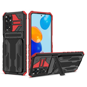 Чохол KickStand для Xiaomi Redmi Note 11/11S, Card Slot,  Red