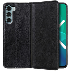 Чoхол до Motorola Moto G200 5G, Wallet Litchi Leather, чорний