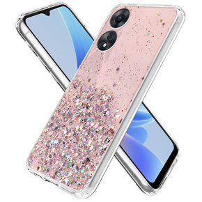 Чoхол до Oppo A17, Glittery, рожевий