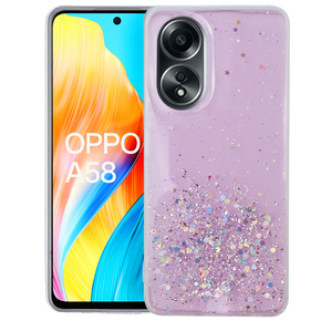 Чoхол до Oppo A58 4G, Glittery, рожевий