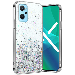 Чoхол до Realme 9i / Oppo A96, Glittery, сріблястий