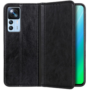 Чoхол до Xiaomi 12T / 12T Pro, Wallet Litchi Leather, чорний