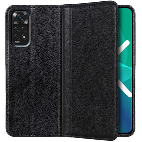 Чoхол до Xiaomi Redmi Note 11/11S, Wallet Litchi Leather, чорний