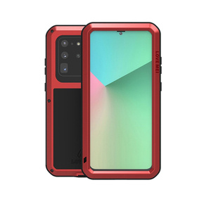 Чoхол Love Mei до Samsung Galaxy S20 Ultra, armored with glass, червоний