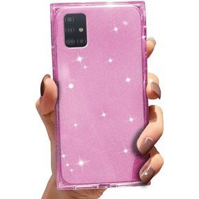 Чoхол Square Glitter до Samsung Galaxy A51 4G, Rose Gold