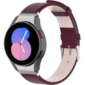 Шкіряний ремінець для годинника Samsung Galaxy Watch 4 / 5, Red Wine