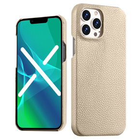 Шкіряний чохол RBORD для iPhone 13 Pro Max, Leather Grain, Бежевий