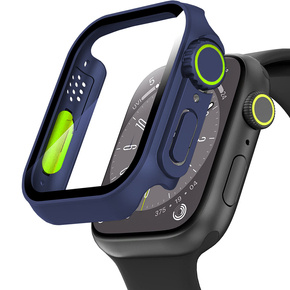 2в1 чохол та захисне скло для годинника Apple Watch 6/5/4/SE 40MM, Dark Blue/Green