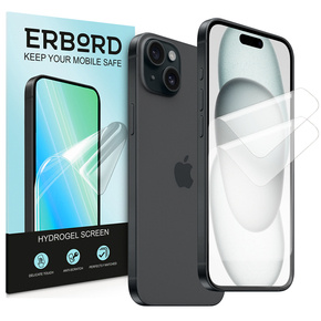 2x Гідрогелева плівка для iPhone 15 Plus, ERBORD Hydrogel Foil
