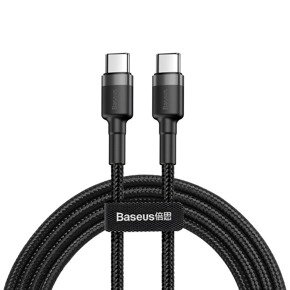 BASEUS Kaбель USB PD60W/QC3.0 Type-C 200cm - Grey/Black