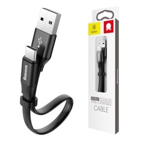 BASEUS Nimble Плоский кабель USB Type-C 2A 23cm - Чорний