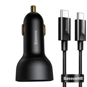 Baseus Автомобільний зарядний пристрій  2-Port USB i USB Type-C PD40W/QC3.0 - Grey
