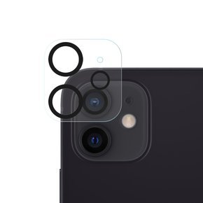Szkło hartowane na aparat do iPhone 12 Mini- Black/Clear