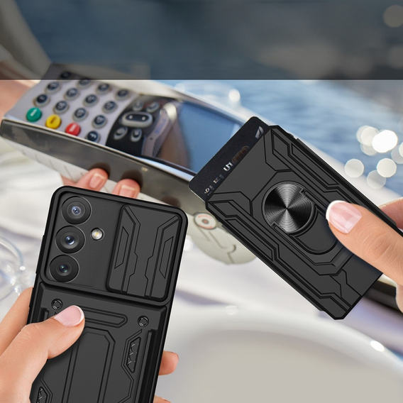 Броньований чохол для Samsung Galaxy A34 5G, Camera Slide Card Slot, чорний