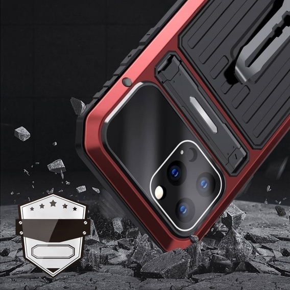Броньований чохол для iPhone 14 Pro Max, Metal Hybrid, червоний