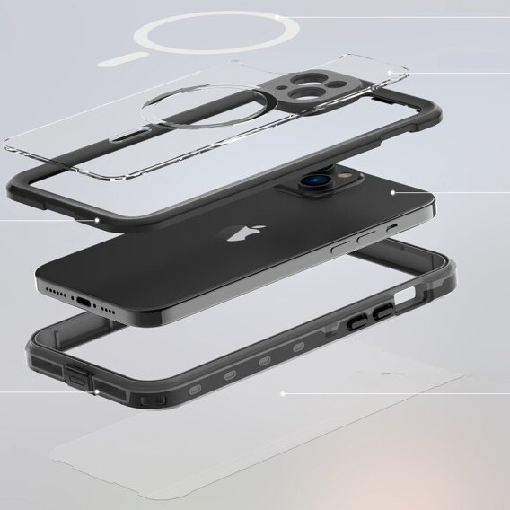 Водонепроникний чохол IP68 для iPhone 15 Plus, SHELLBOX MagSafe, чорний