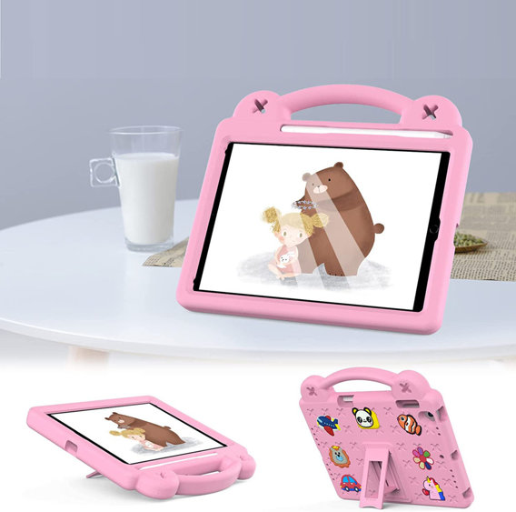 Дитячий чохол для планшета Lenovo Tab M10 X505F X605F / Tab P10-X705F/L / Huawei T5 10.1, Cute Patterns, з підставкою, рожевий