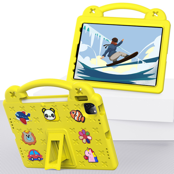 Дитячий чохол для планшета iPad Pro 11 2020/2021/2022 / iPad Air 4/5 2020 2022, Cute Patterns, з підставкою, жовтий