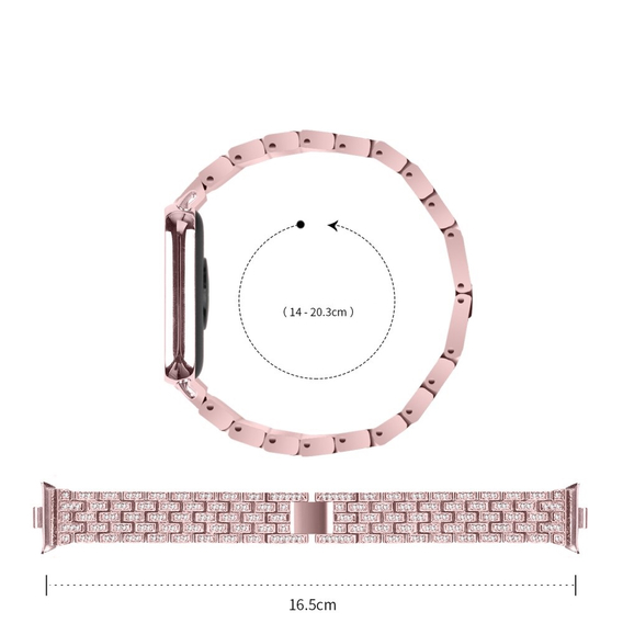 Діамантовий браслет для Xiaomi Smart Band 8 Pro, рожевий